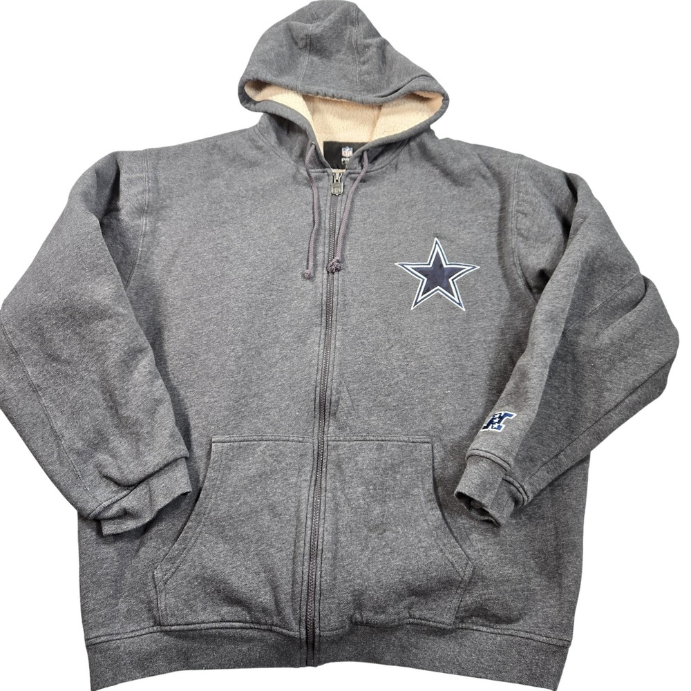 Dallas Cowboys Hoodie Jacket Mens 2XL Gray NFL Football NFL Pro Line Sherpa